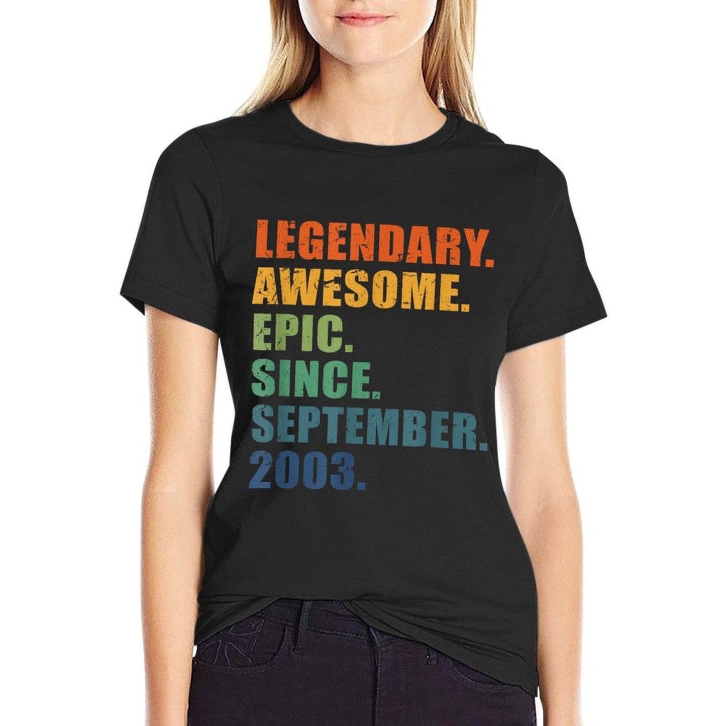 2003 September Men Women 21 Year Anniversary 21st Birthday  Cotton T-Shirt