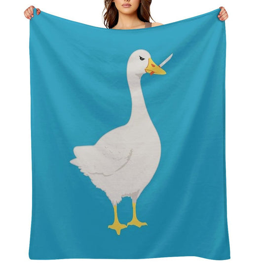 Dangerous Goose Holding A Knife Eco-conscious Throw Blanket
