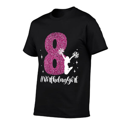 8th Birthday Cheerleader Girl 8 Years Old Cheerleading  Soft T-Shirt