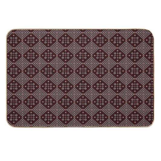 Ethnic Pattern Seamless Pixel Art for Fabric  Toxin-Free Bath Mat