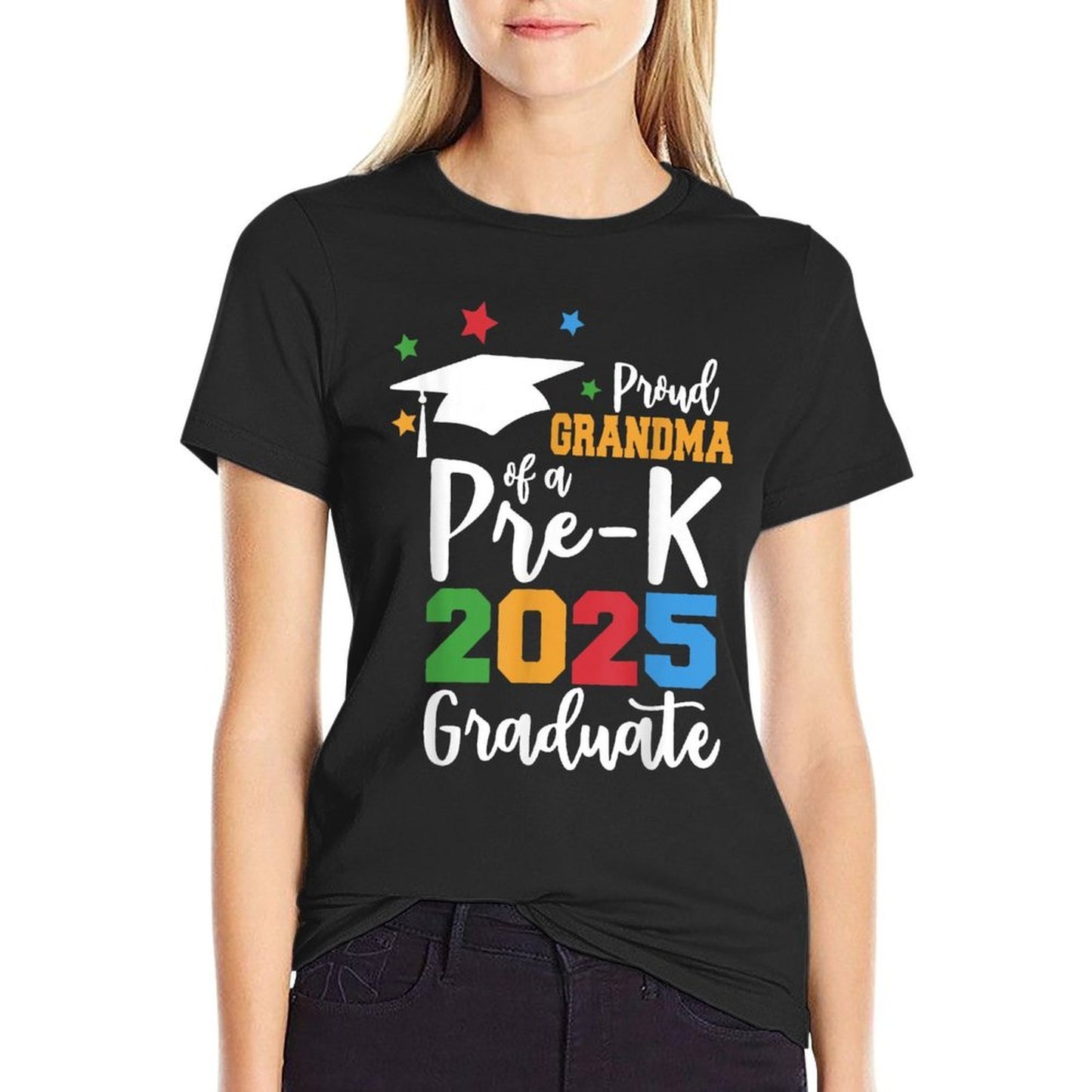 Proud Grandma of A Pre-K 2025 Graduate Class of 2025 Grad  Versatile T-Shirt