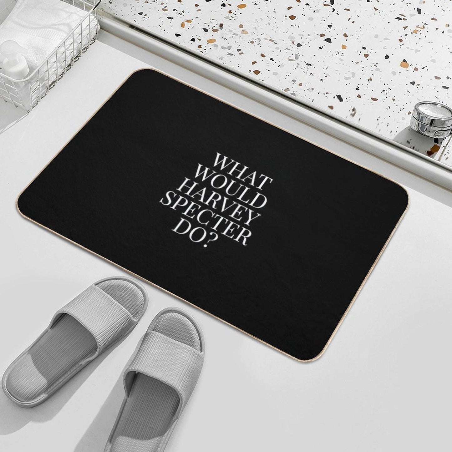 What Would Harvey Specter Do V2 (Black)  Toxin-Free Bath Mat