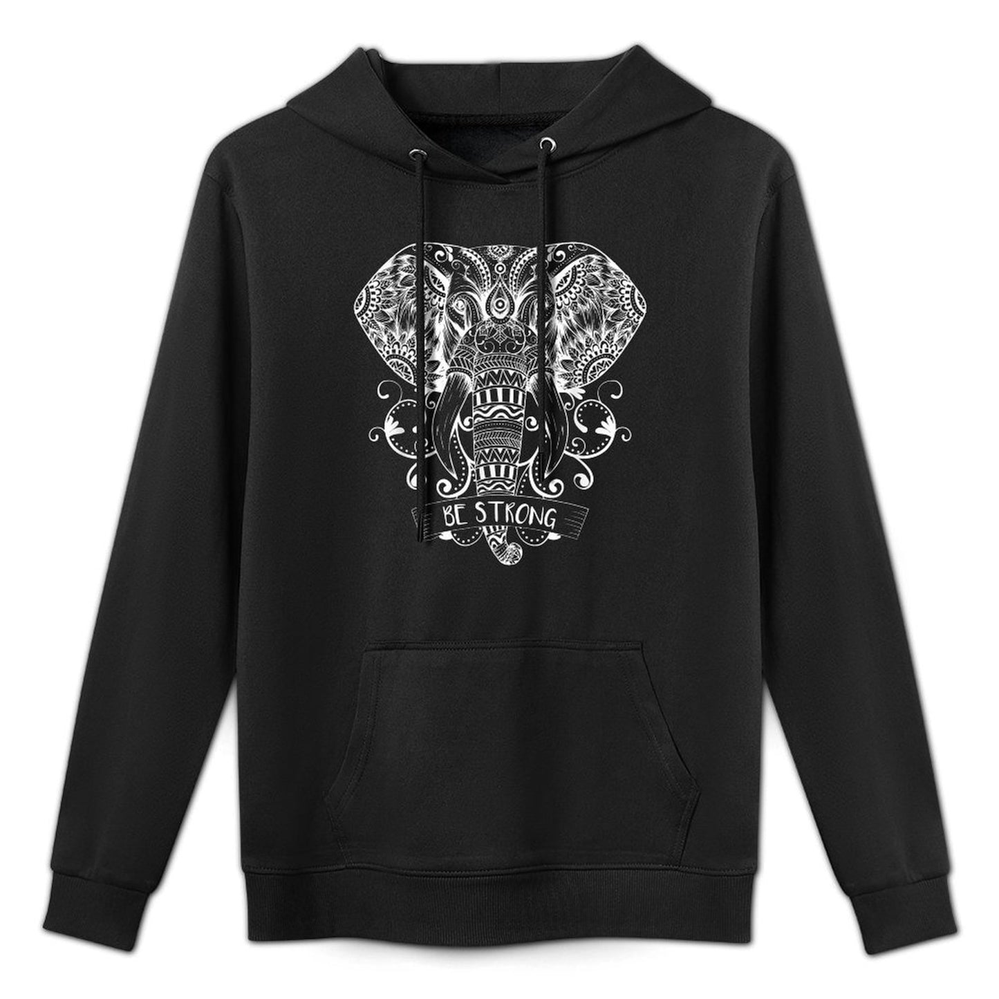 Elephant Face His Greatest Energy Mandala Easy Care Hoodie