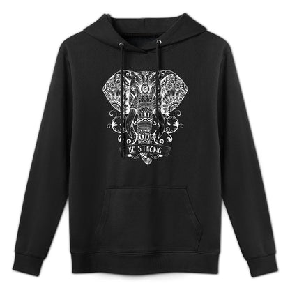 Elephant Face His Greatest Energy Mandala Easy Care Hoodie
