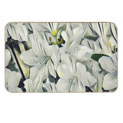 1 Elegant White Bloom Design  Minimalist Floral Art for Nature Lovers  Versatile Bath Mat