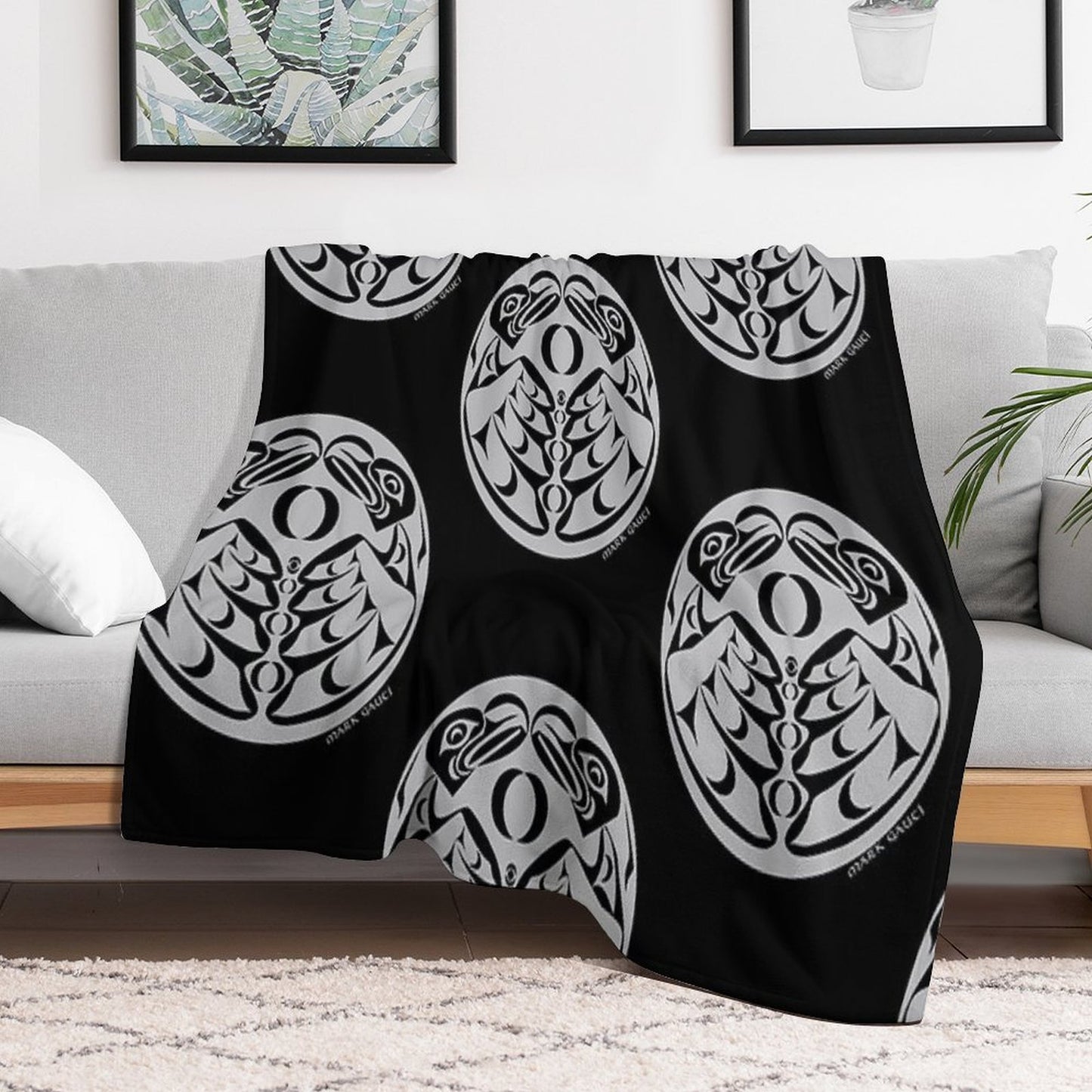 Coast Salish Eagle Multi-functional Throw Blanket