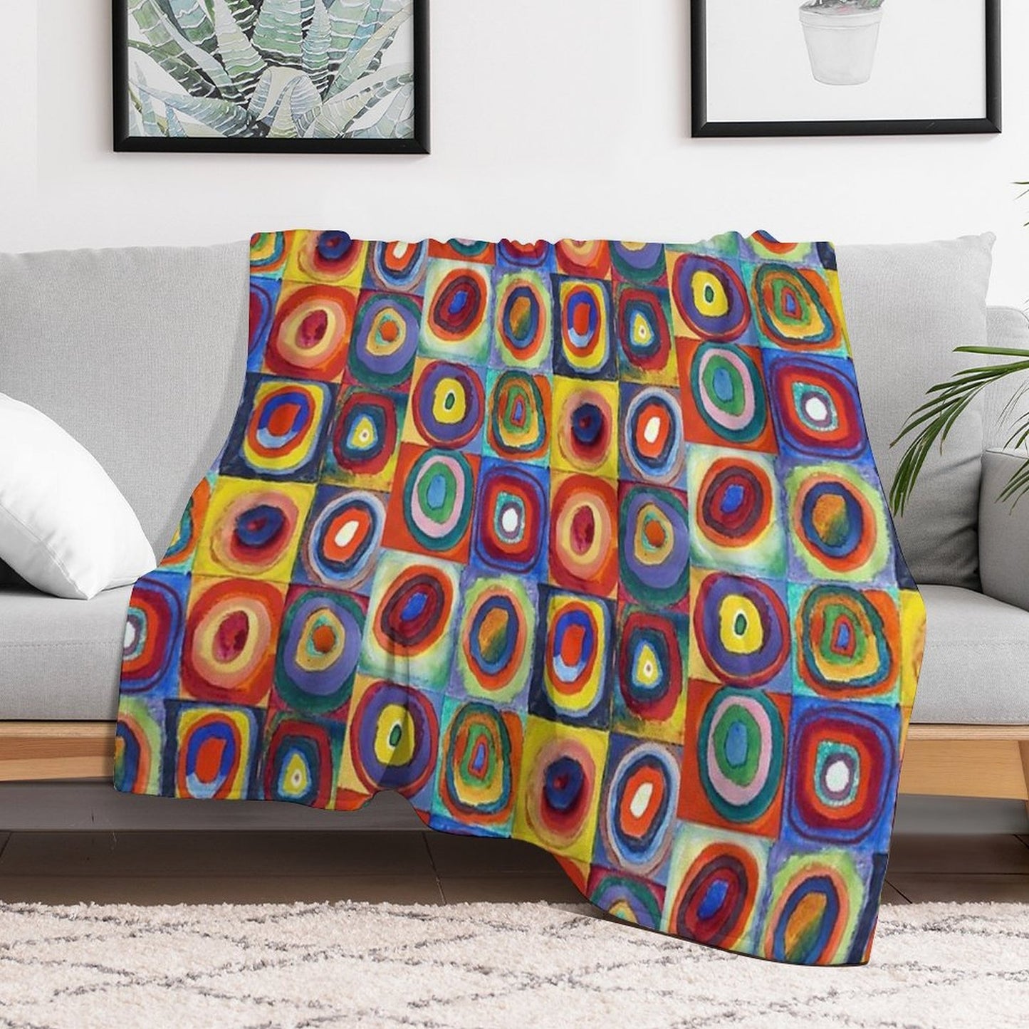 Wassily Kandinsky - Color Study, Squares with Concentric Circles - Bauhaus Art Quick-dry Throw Blanket