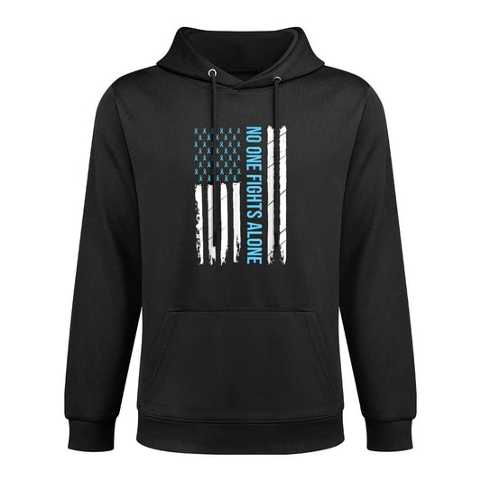 USA Prostate Cancer Awareness Light Blue Ribbon Survivor Shrink-Resistant Hoodie