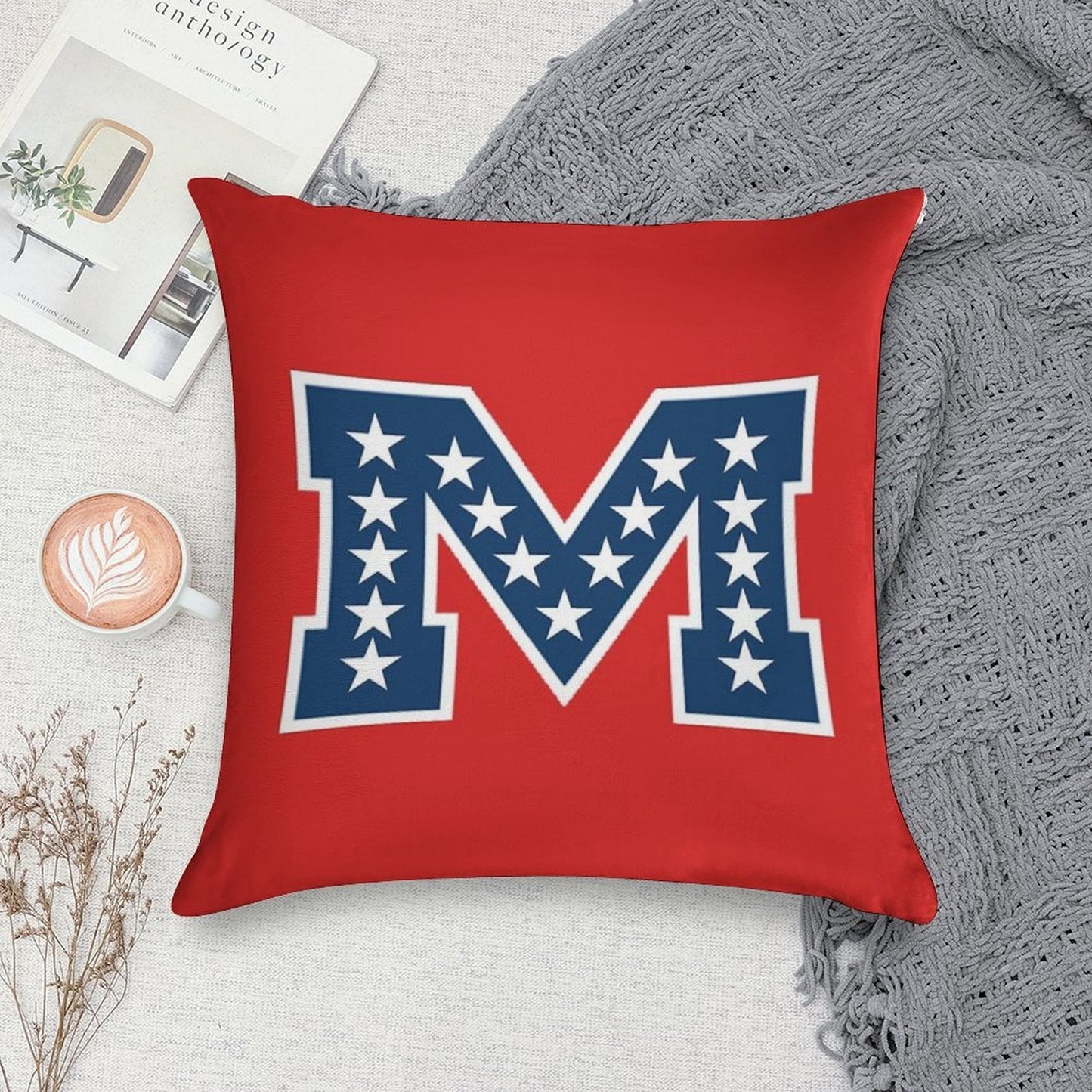 Battle M Soft Hidden Zipper Throw Pillow