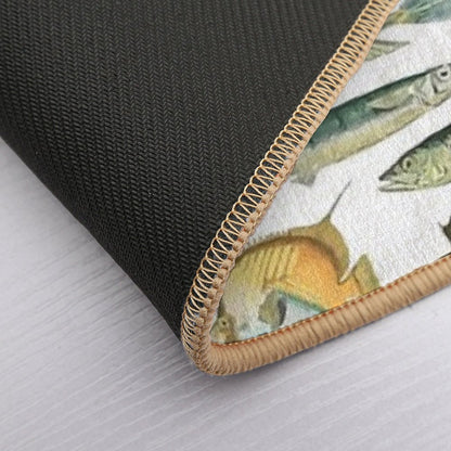 Adolphe Millot Poissons Fish  Easy To Clean Bath Mat