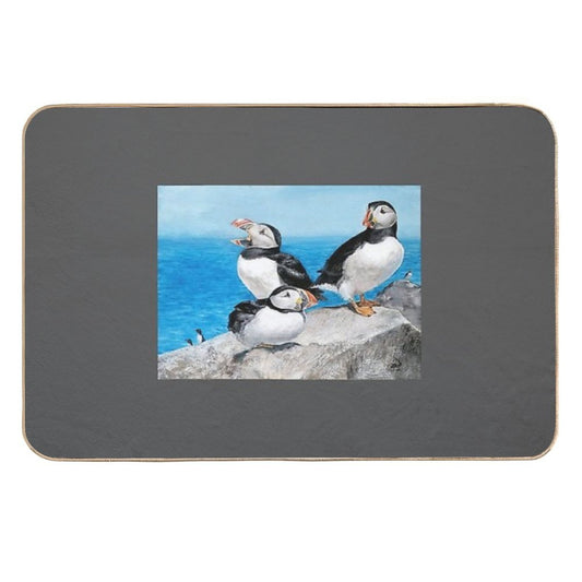 Atlantic Puffins  Dirt-Trapping Bath Mat