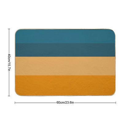 Blue to Orange Minimalist Color Block Stripes Pattern  Pet-Safe Bath Mat