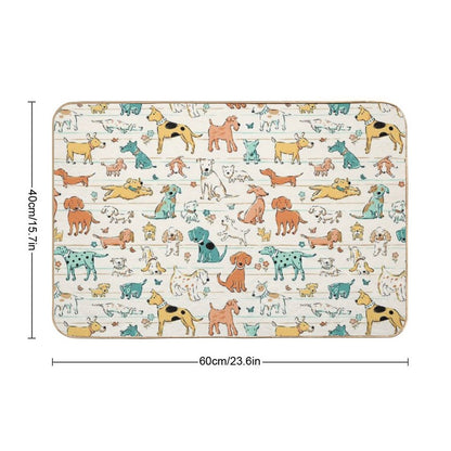 Dogs Dogs Dogs  Odorless Bath Mat
