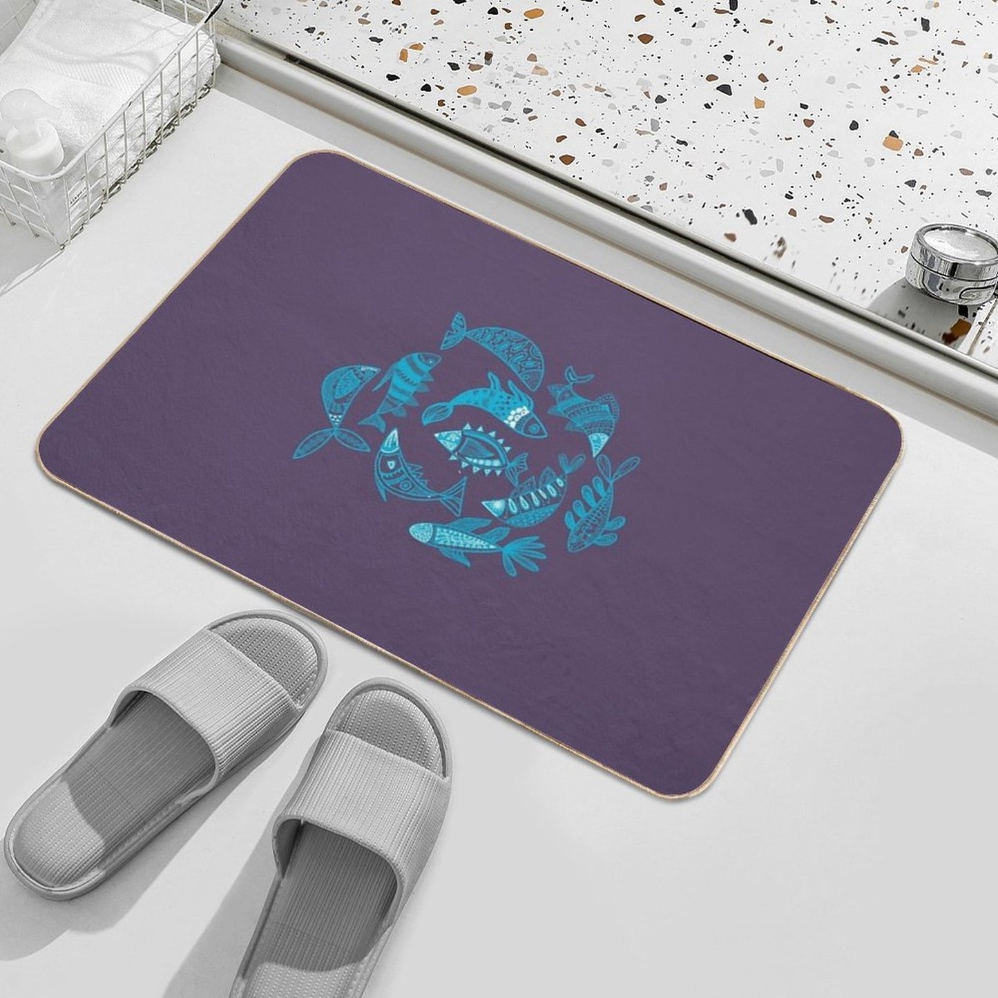 School Fish  Rapid-Drying Bath Mat