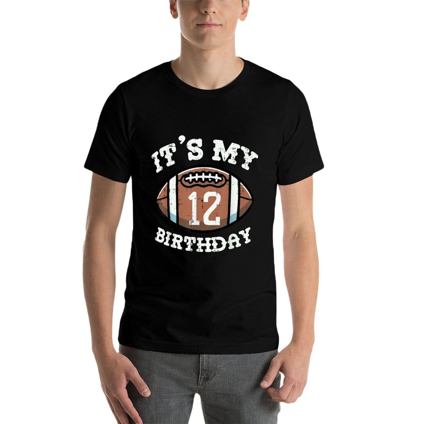 Its My 12th Birthday American Football 12 Year Old Bday Boys  Durable T-Shirt