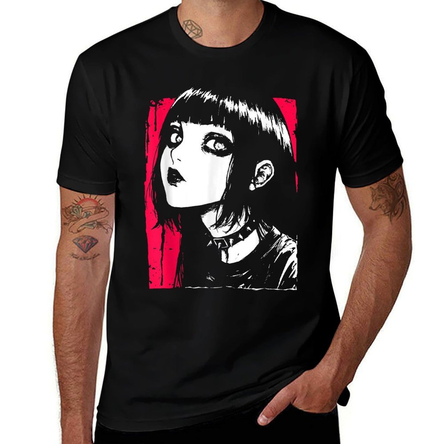 Horror Anime Manga  Japan Japanese Creepy Kawaii Goth Punk  Summer-ready Fabric T-Shirt