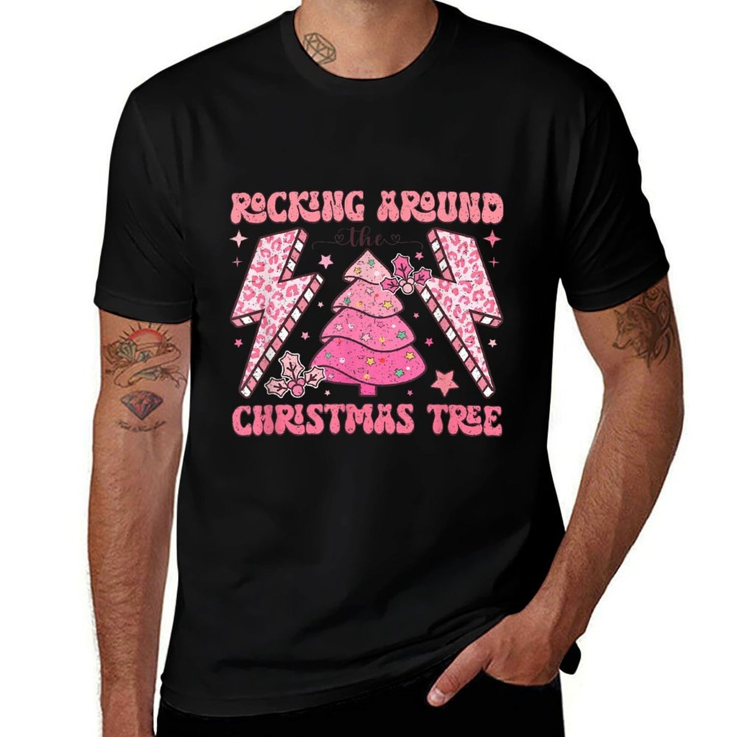 Rocking Around The Christmas Tree  High-quality Stitching T-Shirt