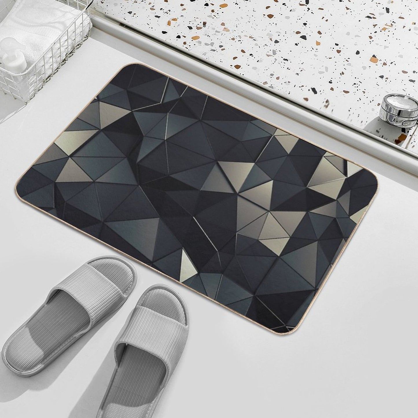 Polygon Noir  Multi-Purpose Bath Mat
