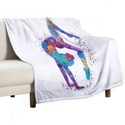 Gymnastics Tumbling Watercolor Sports Anti-pilling Throw Blanket