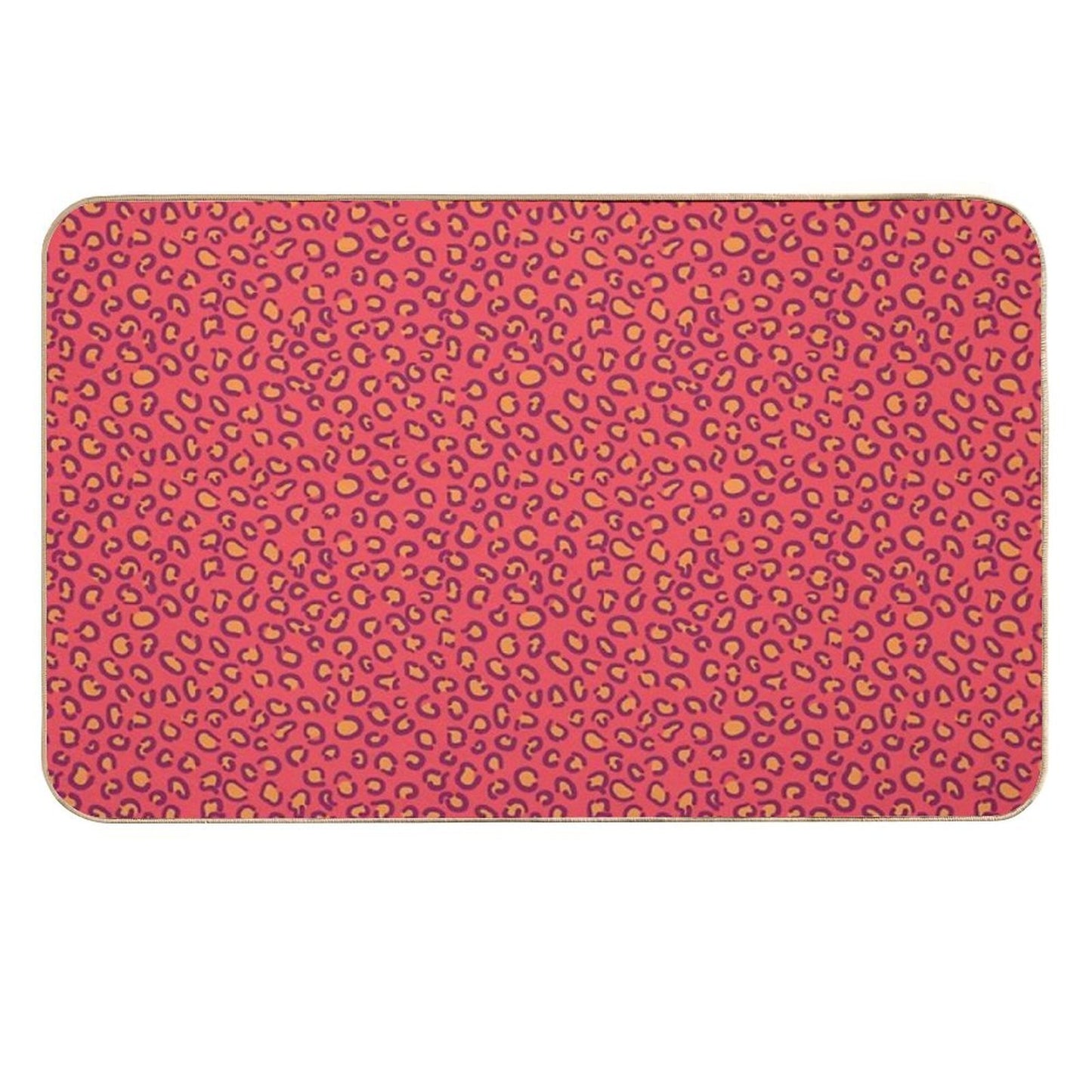 Orange Leopard  Stain-Proof Bath Mat