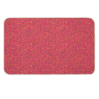 Orange Leopard  Stain-Proof Bath Mat