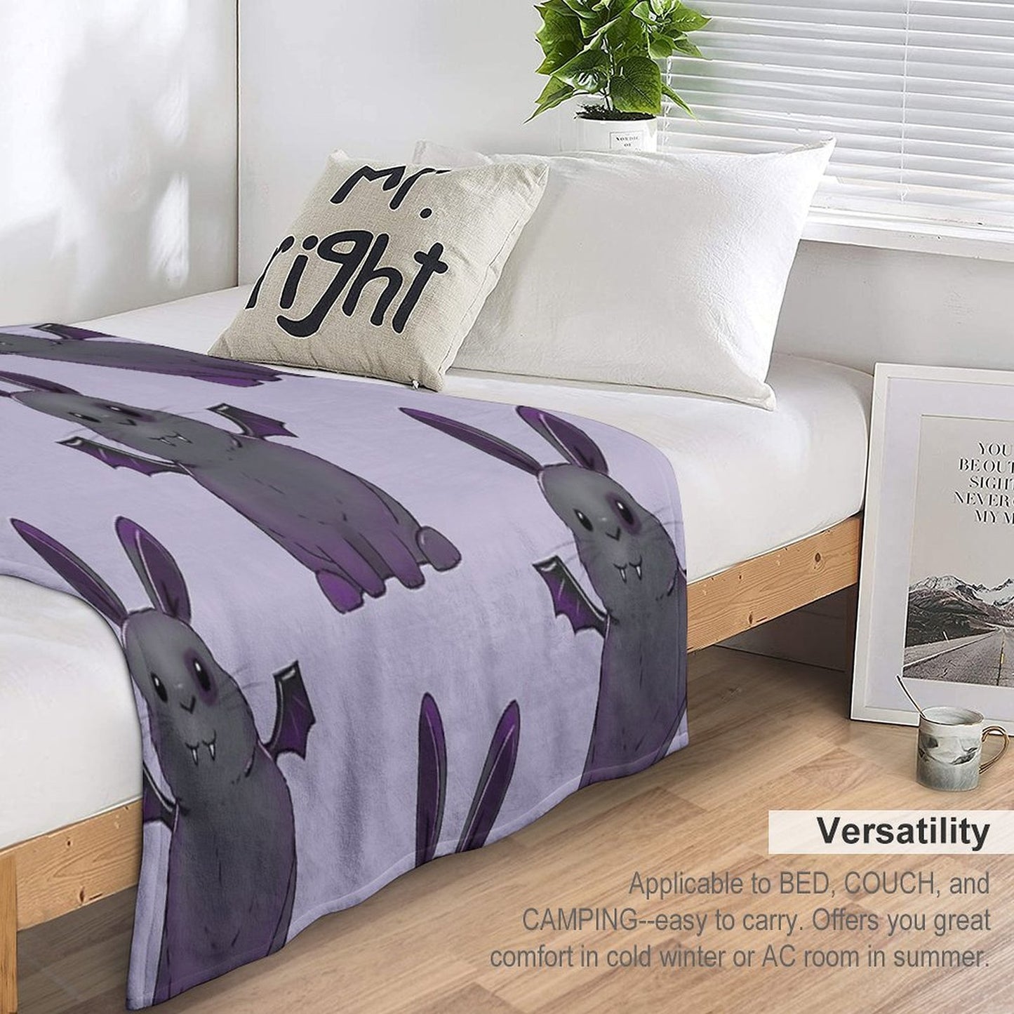 Hector The Spooky Bunny Shrink-resistant Throw Blanket