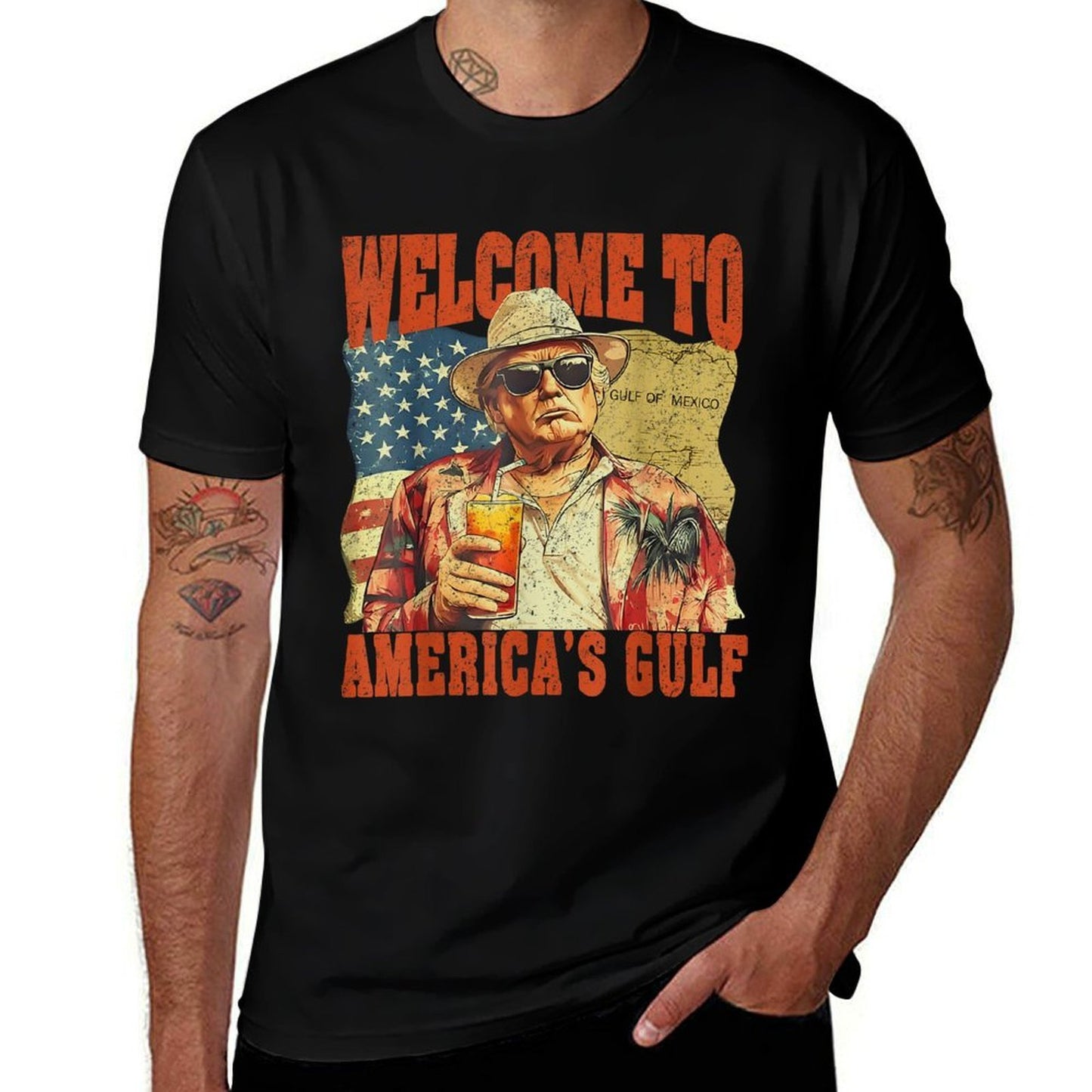 Retro Trump America's Gulf Mexico President Trump Sombrero  Quick-drying T-Shirt