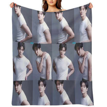 Rowoon Collage Travel-friendly Throw Blanket