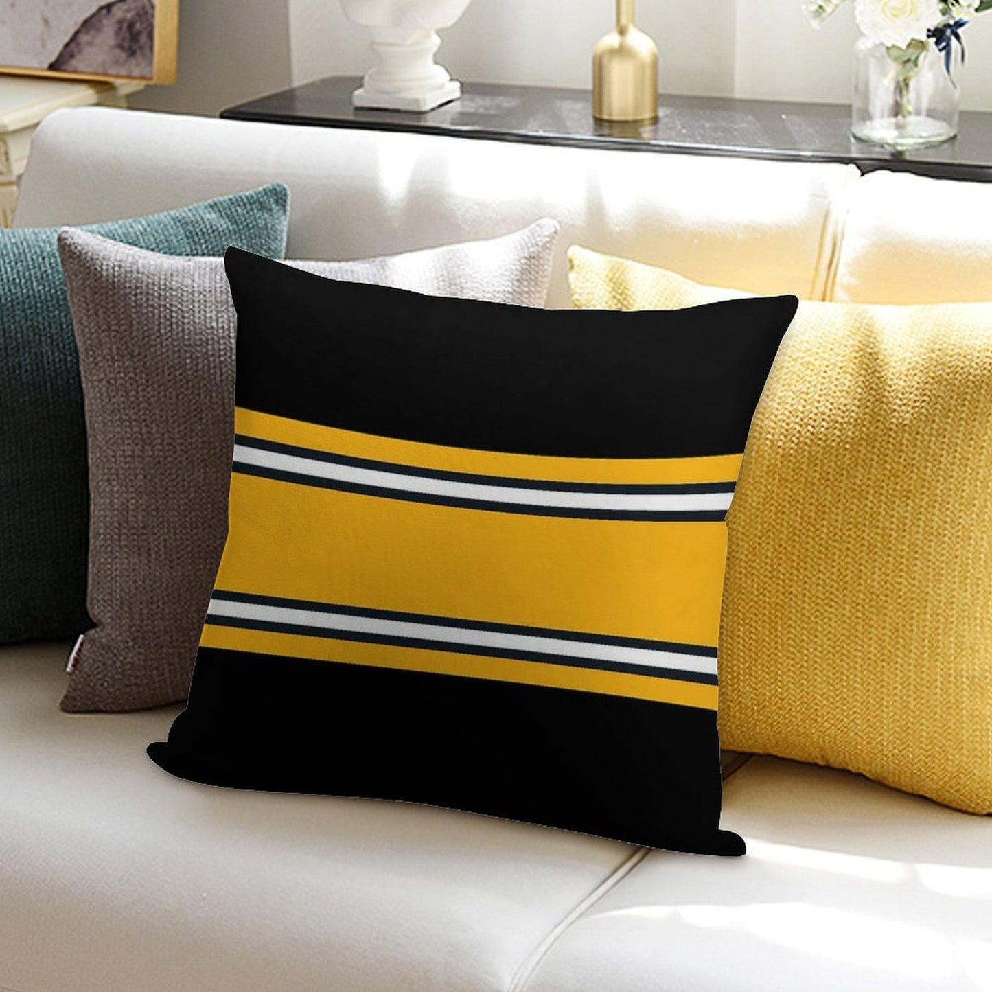 Pittsburgh Soft Short Plush Fabric Throw Pillow
