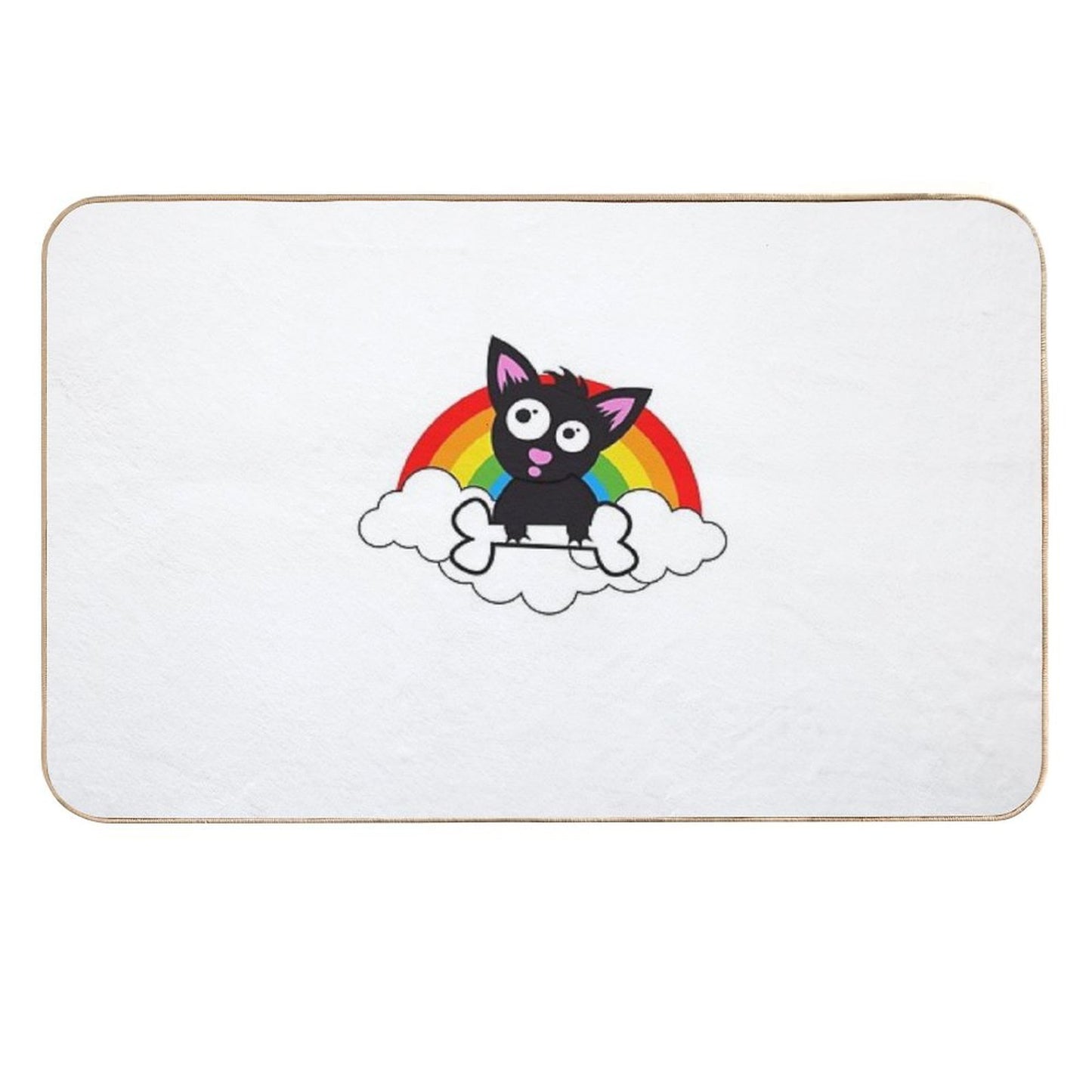 Cat on Rainbow  Toxin-Free Bath Mat