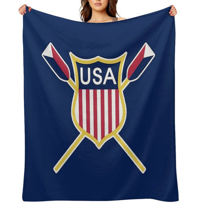 Usa Rowing Machine-washable Throw Blanket