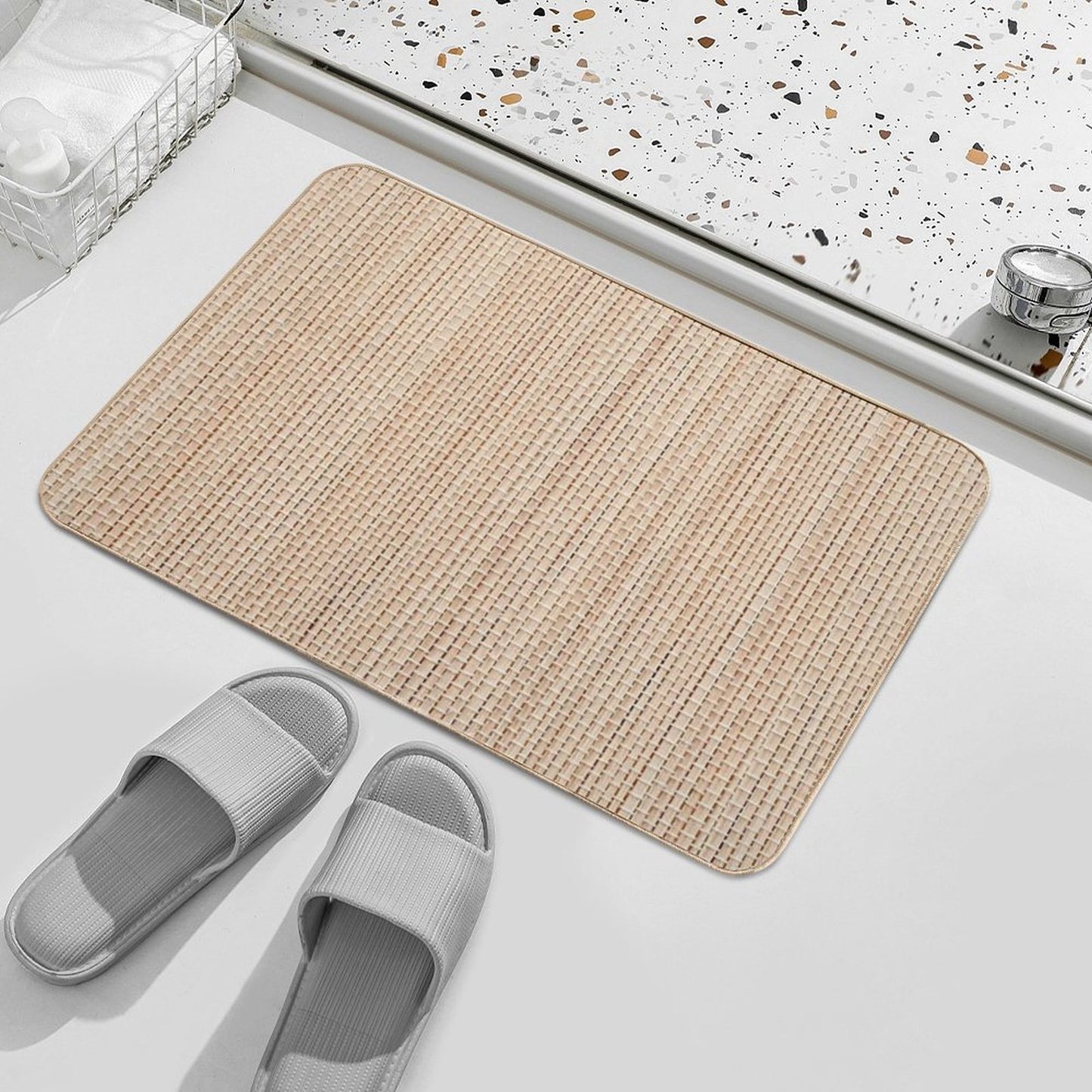 Burlap Stitch Weaving  Non-Slip Bath Mat