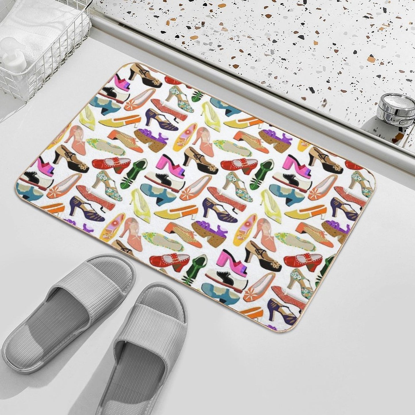 Vintage Shoe Collection  Easy Maintenance Bath Mat