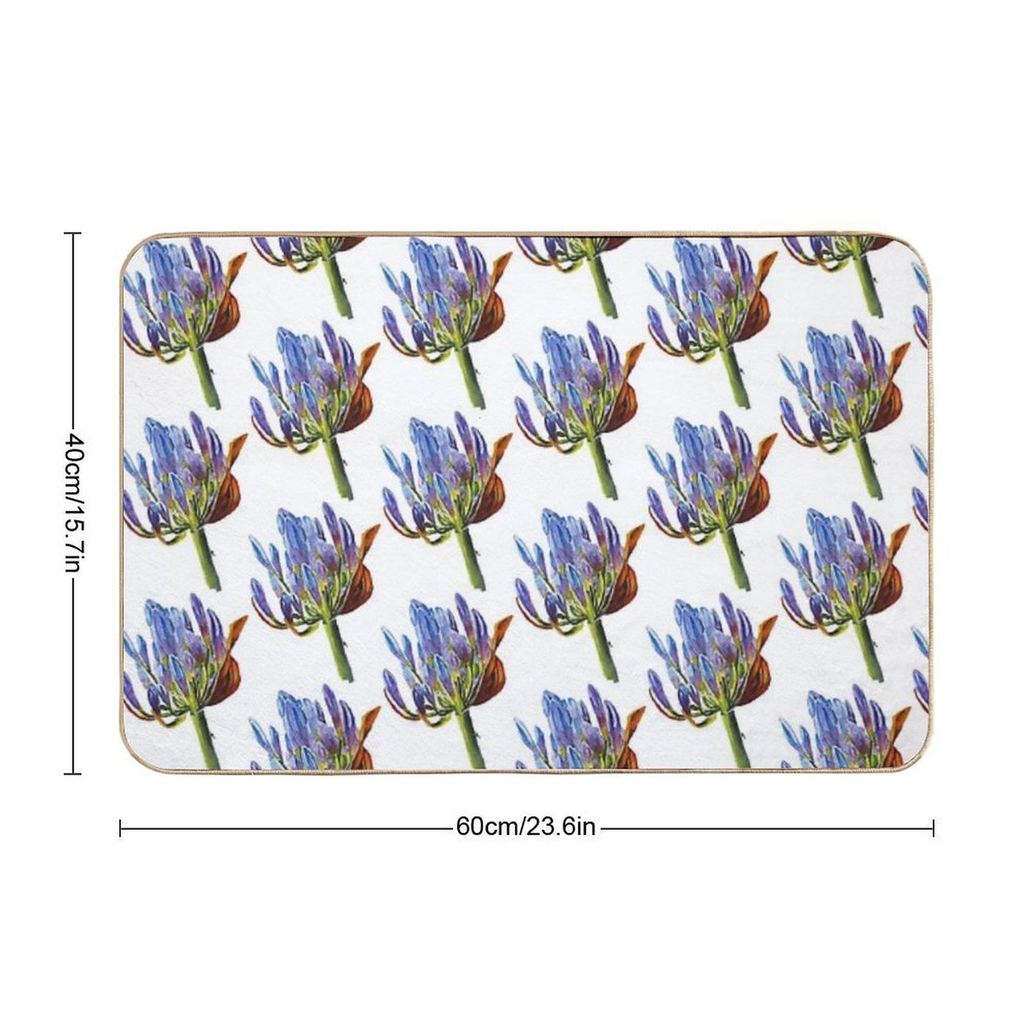 Vibrant Bloom – Purple & Blue Buds  Pet-Safe Bath Mat