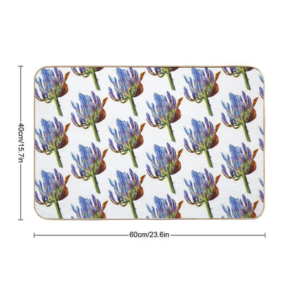 Vibrant Bloom – Purple & Blue Buds  Pet-Safe Bath Mat