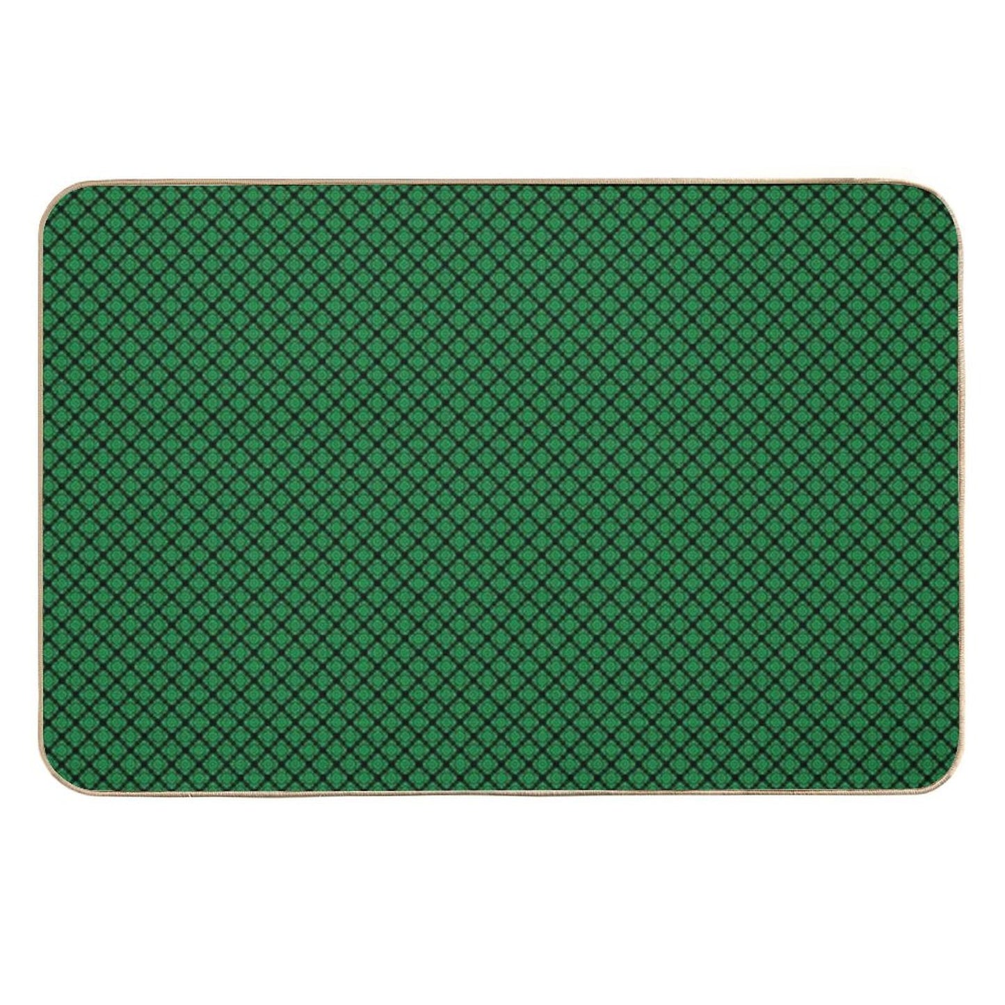 Green And Black Medallions  Stain-Proof Bath Mat