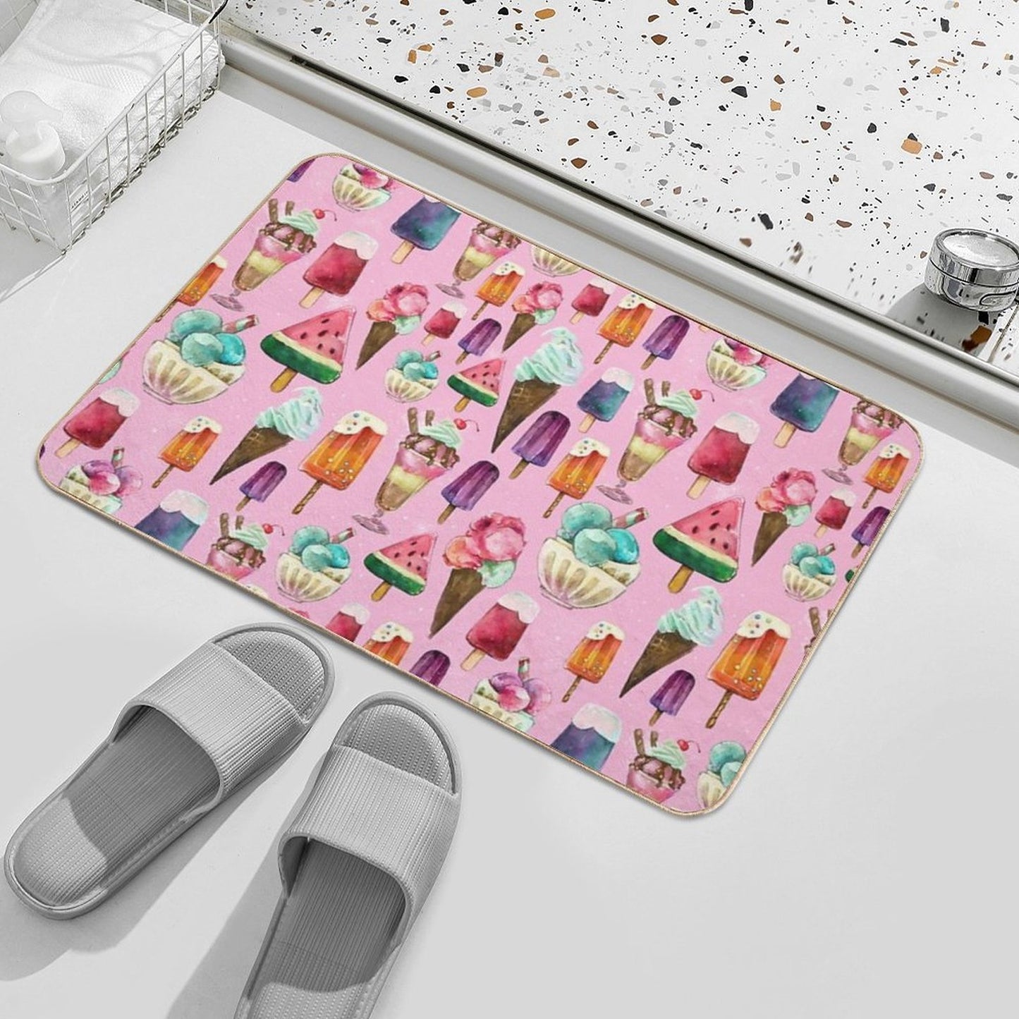 Ice-cream Pattern  Absorbent Bath Mat