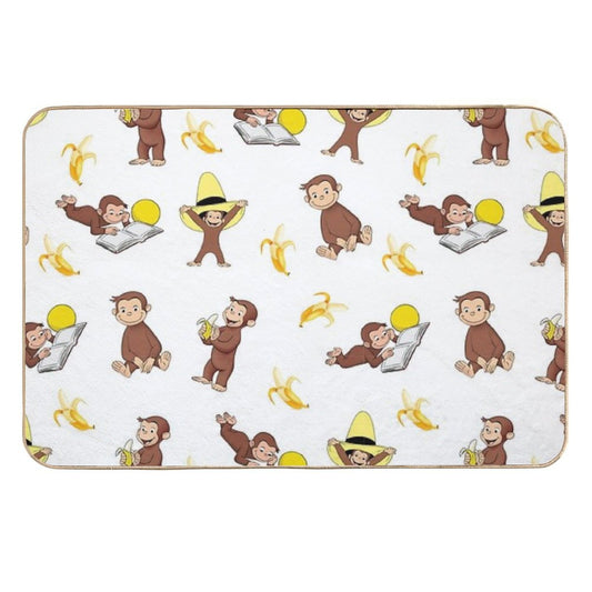 George The Curious Monkey Cartoon for Kids Pack  Fade-Resistant Bath Mat