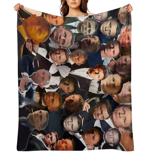 Daniel Craig Photo Collage Sustainable Throw Blanket