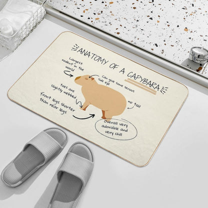 Anatomy of A Capybara  Easy Maintenance Bath Mat