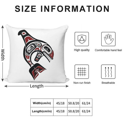 Pacific Northwest Orca Native American Salish Formline Art Killer Whale Blackfish Soft Ultra-Soft Texture Throw Pillow