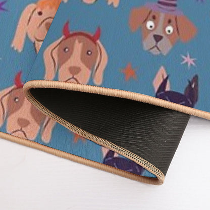 Bark Or Treat Halloween Blue  Slip-Resistant Bath Mat