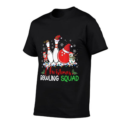 Christmas Bowling Squad Xmas Lights Santa Bowling Player  Easy-care T-Shirt