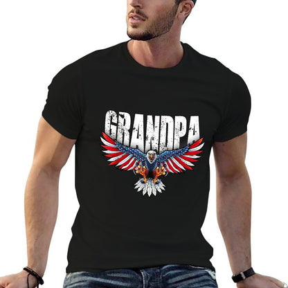 Grandpa Vintage USA Bald Eagle Patriotic 4th of July  Stretchy T-Shirt