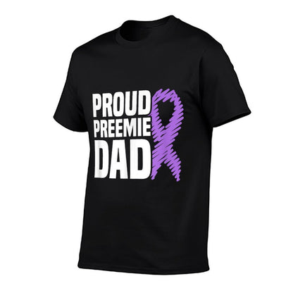 Proud Preemie Dad NICU Premature Birth Prematurity Awareness  Polyester Blend T-Shirt