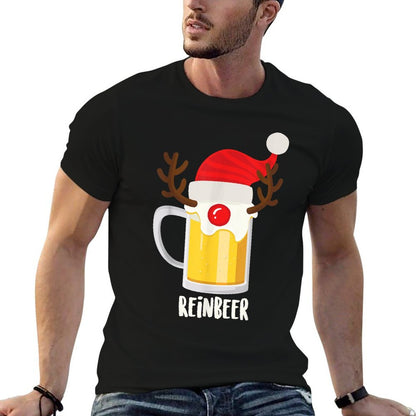 Reinbeer  Christmas Rudolph Alcohol Drinks Cool Gift  Cotton T-Shirt