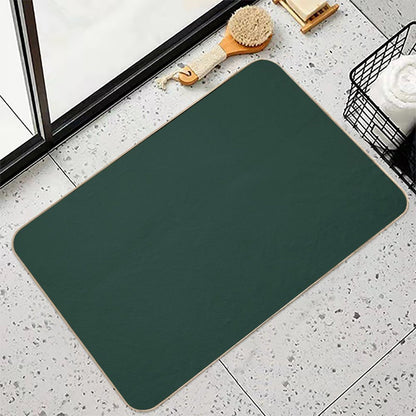 Forest Green Solid Color  Fade-Resistant Bath Mat