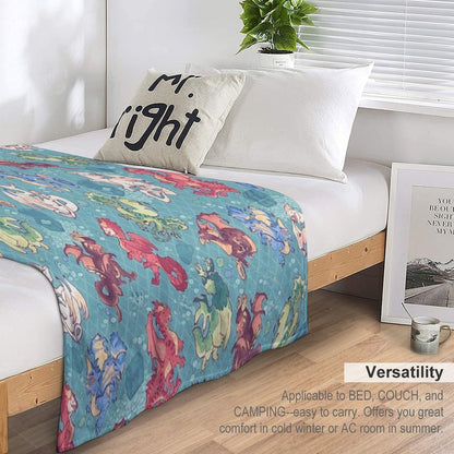 Chromatic Dragons in Teal Durable Throw Blanket
