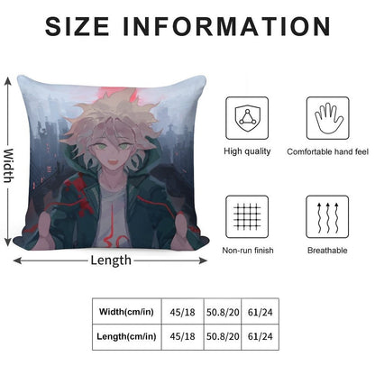 Komaeda Nagito Soft Hidden Zipper Throw Pillow