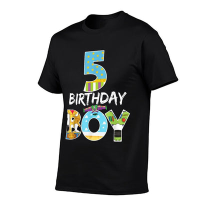 Toy Funny 5th Birthday Story Boy 5 Year Old B-day Party  Slim-fit Cut T-Shirt